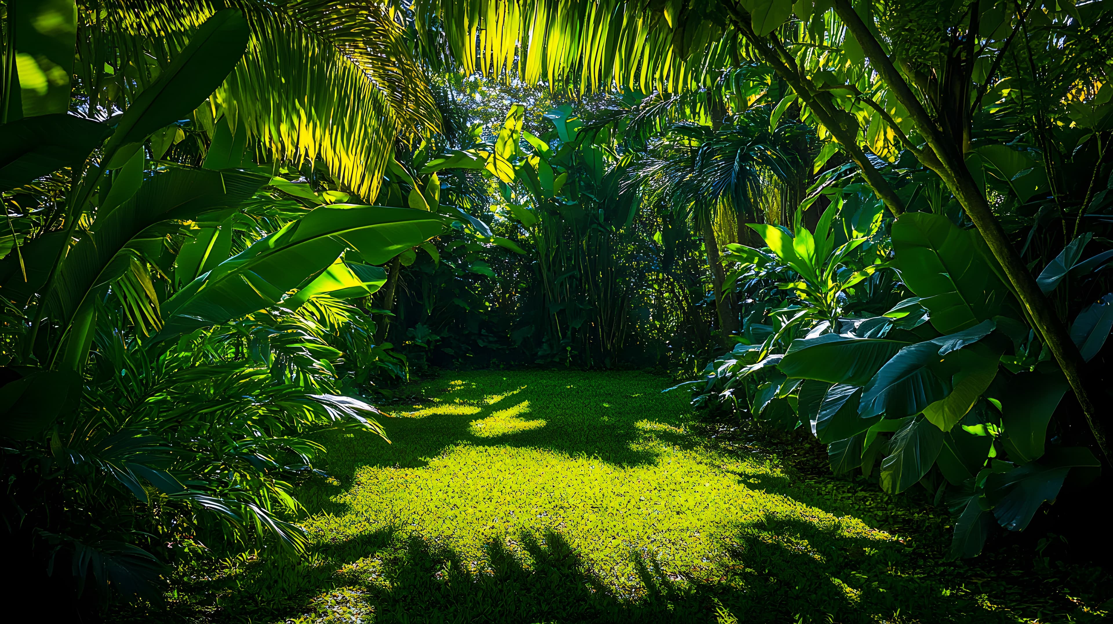 Lush South Florida tropical garden