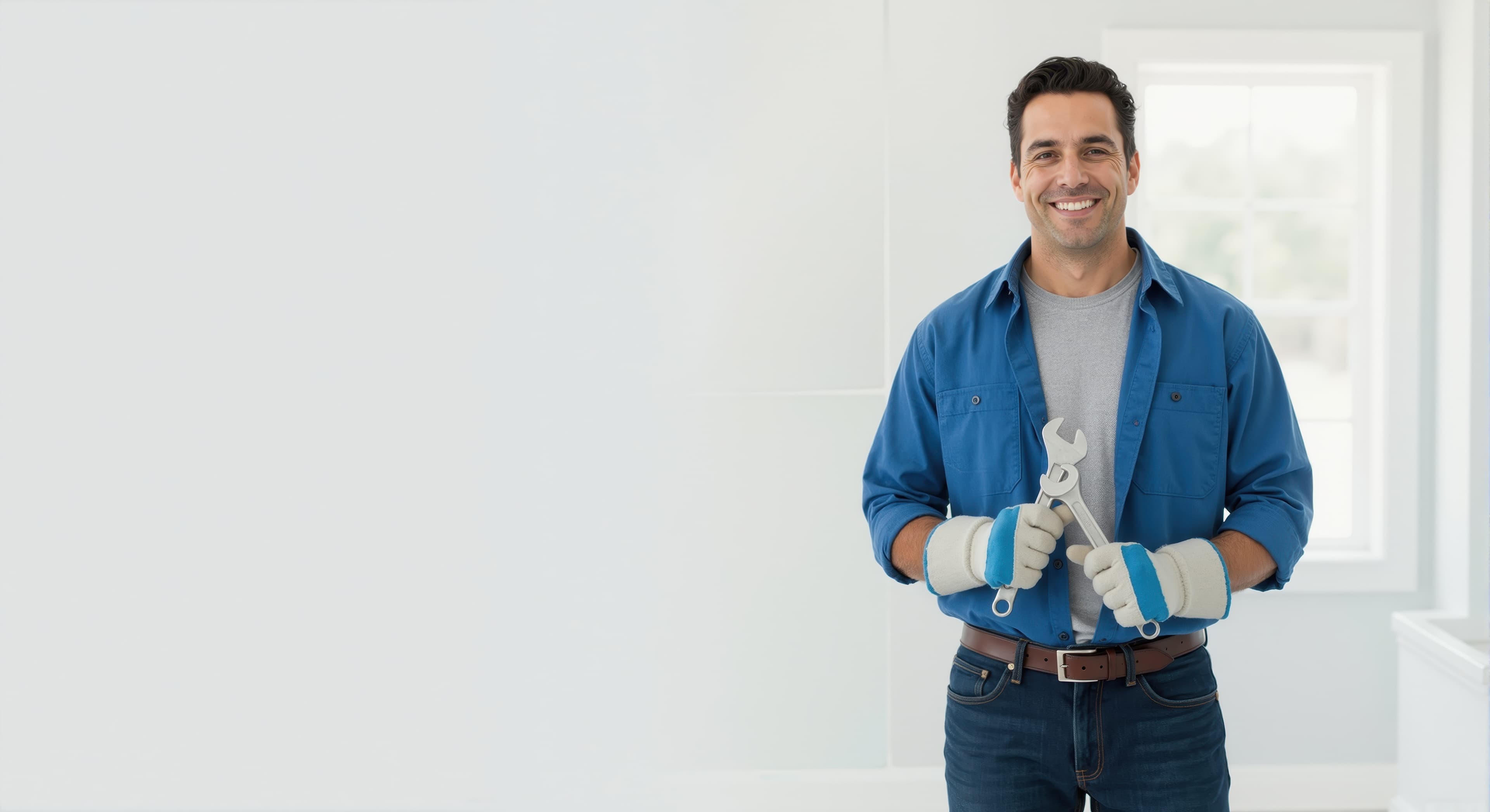 Worldwide inspector tightening fittings during a property inspection